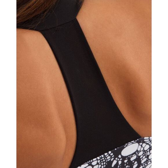 LULULEMON Scoop Neck Tank Sz 6 White Black Glacier Lace Black - Picture 5 of 9
